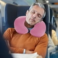 thumbnail image 1 of FHBVT Inflatable Neck Pillow, Travel Pillow with 360° Support for Comfortable Sleep, Ergonomic C-Shaped Design for Neck Protection, Ideal for Airplane, Car, Office Rest, Travel Comfort, 1 of 6