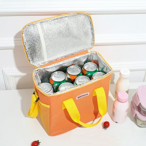 FHBVT Insulated Picnic Bag, Cloth Outdoor Cooler, Thickened Car Ice Pack, Detachable Shoulder Strap, Keeps Food Fresh, Perfect for Beach, Outdoor Travel, Office Lunches, Family Picnics