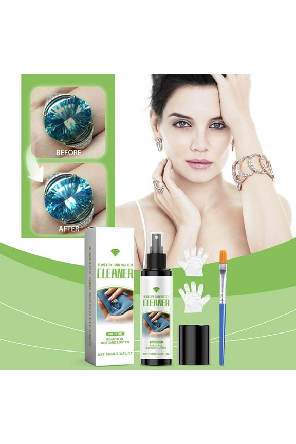 Jewelry Cleaning Spray – Powerful Decontamination and Brightening Solution for Rings, Chains, Bracelets, Restores Shine and Color, Safe for Gemstones, Quick & Easy Application, 100ml