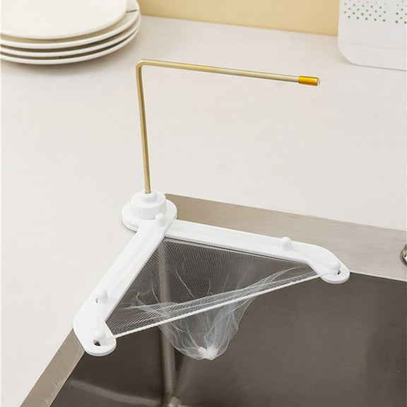 FHBVT Kitchen Triangular Sink Rack, Multifunctional Draining Rack with Pole, Space-Saving and Efficient, Keeps Kitchen Countertops Dry, Ideal for Home Kitchens, Bathroom Storage, Quick Dish Drying