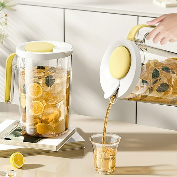 FHBVT Large Capacity Cold Water Kettle, 2500ML Plastic Beverage Jug with Wide Mouth, Refrigerator Drink Dispenser for Fruit Tea, Iced Tea, Lemonade, and Outdoor Gatherings, Parties, Home Use