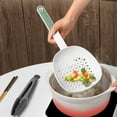 thumbnail image 1 of FHBVT Large Leaky Spoon Food Skimmer & Stirring Spoon, Slotted Spoon with Stirrer for Noodles, Dumplings & More, Easy to Use, Reusable, Heat-Resistant, Perfect for Cooking & Draining, 1 of 7