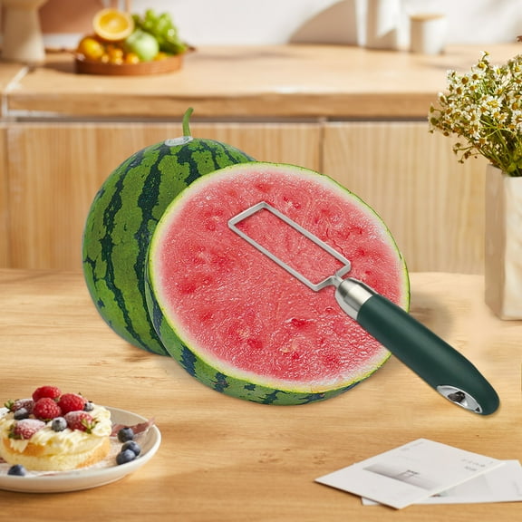 FHBVT Large Stainless Steel Watermelon Cutting Tool, Fruit Diced Cutter for Effortless Watermelon Slicing, Durable and Safe Design, Perfect for Summer Parties, Family Gatherings, and BBQs