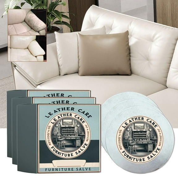 FHBVT Leather Furniture Salve Conditioner Restorer Scratch Repair Protection Nourishing Ointment with Brush Softens Cracks Revives Leather Sofa Chair Car Seats for Home Office Vehicles