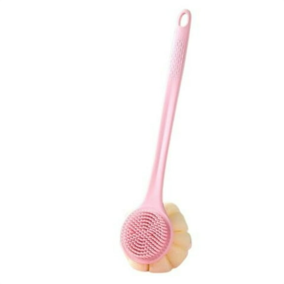FHBVT Long Handle Bath Brush, Dual-Sided Soft Bristles and Bath Ball, Ideal for Back and Body Cleaning, Gentle Exfoliation, Convenient for Bathroom Use, Perfect for Seniors and Spa Lovers