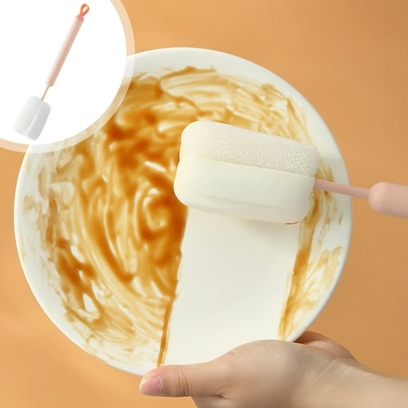 FHBVT Long Handle Cup Brush Insulation Bottle Cleaning Sponge Milk Bottle Ergonomic Non-Slip Handle Food Grade Soft Bristles Easy Use Household Travel Cleaning Tool