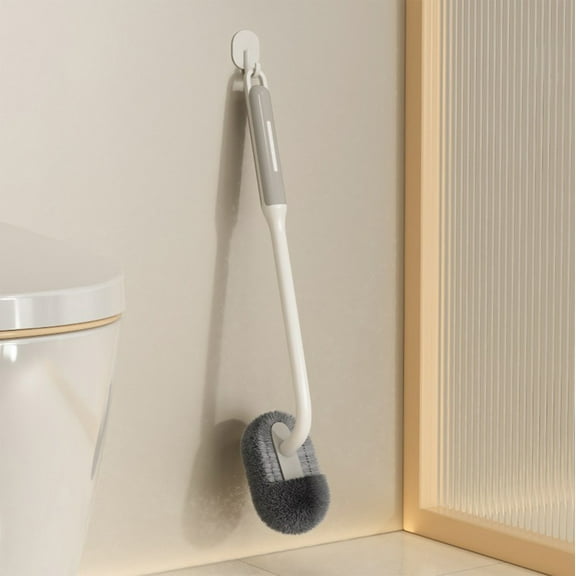 FHBVT Long Handle Toilet Brush, Wall-Mounted Bathroom Cleaning Brush, Leak-Proof Base, Ventilated Design for Hygienic Drying, Ergonomic Handle for Easy Scrubbing, Perfect for Toilet and Bathroom