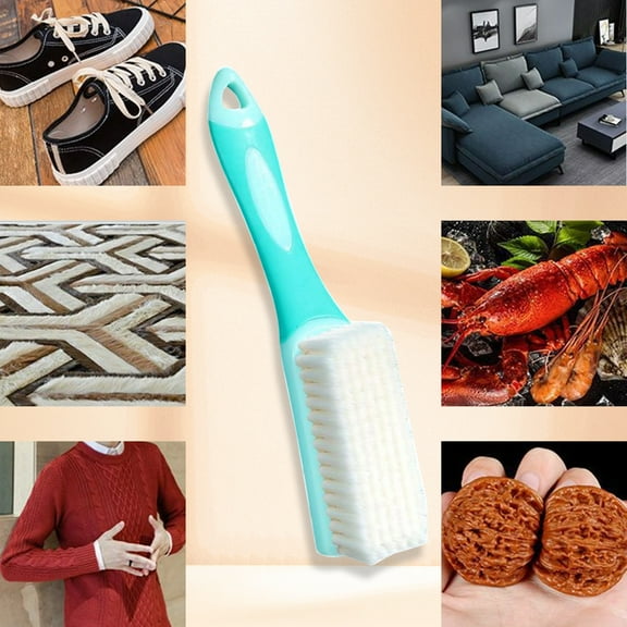 FHBVT Long-Handled Soft-Bristled Cleaning Brush - Multi-Purpose Household, Bathroom & Carpet Brush - Ergonomic Handle, Durable, Perfect for Stubborn Stains, Soap Scum, and Dirt Removal