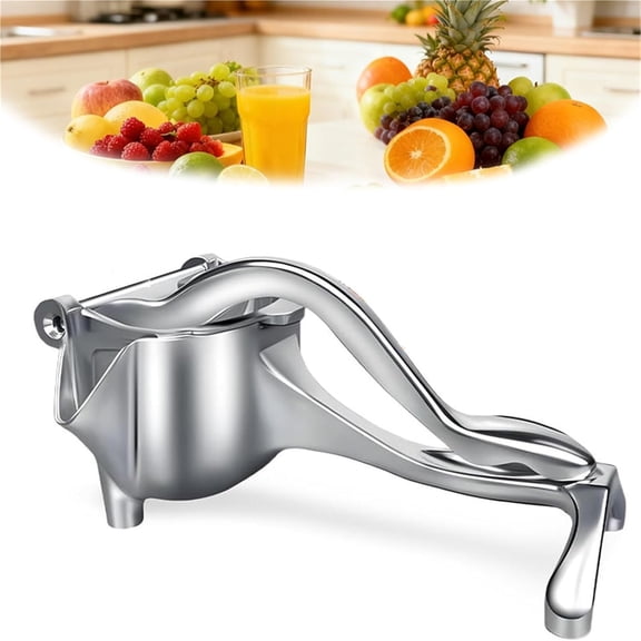 FHBVT Manual Stainless Steel Mini Juicer Fruit Grinder Effortless Juice Extraction Food Grade Material Multi-Functional for Lemon Orange Lime Pomegranate Home Kitchen Bar Daily Juicing Gadget