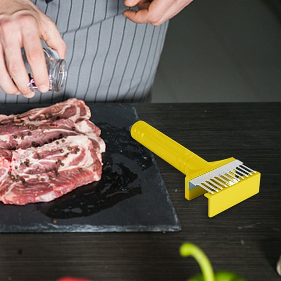 FHBVT Meat Tenderizer Needle, Stainless Steel Steak Press, Tenderizing Tool for Steak, Pork, and Meat, Easy-to-Use Kitchen Tool for Juicy Meats, Ideal for Grilling, Roasting and Searing at Home