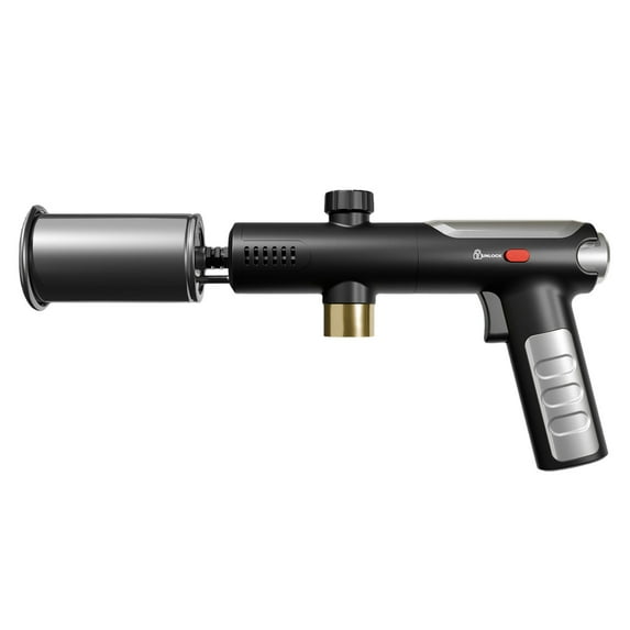 FHBVT Metal Full-Through Blow Torch Adjustable Powerful Flame Instant Piezo Ignition Refillable Butane Design for Outdoor Kitchen Cooking BBQ Charcoal Igniting Meat Searing Dessert Caramelizing Tool