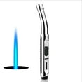 thumbnail image 1 of FHBVT Metal Torch Lighter, Rechargeable Flameproof Lighter with Adjustable Blue Flame 3 Intensity Settings, Windproof Easy to Use for Barbecue Kitchen Cooking Crafts Outdoor All Cooking Tasks, 1 of 2