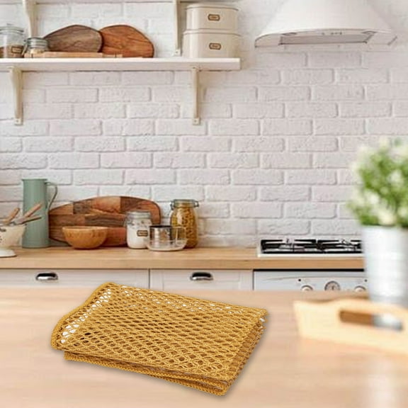 FHBVT Microfiber Kitchen Dishwashing Cloth, Super Absorbent and Degreasing Mesh Dishcloth, Reusable for Kitchen Cleaning, Quick-Drying and Hygienic, Perfect for Daily Use in Homes and Restaurants