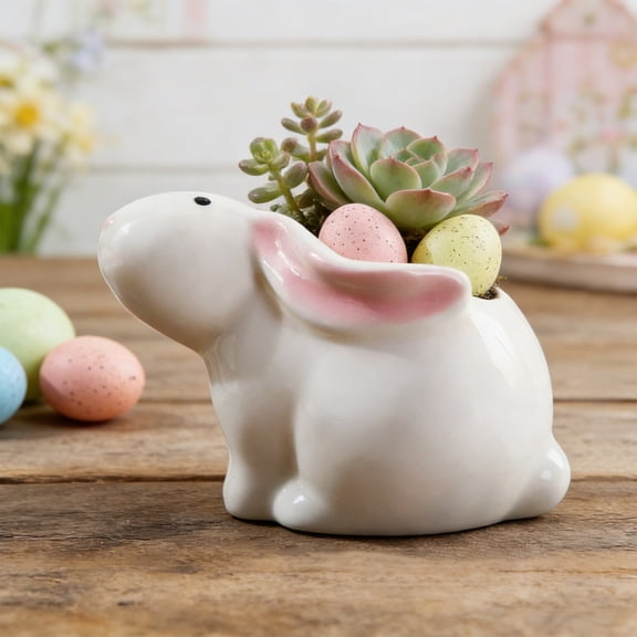 FHBVT Mini Thumb Ceramic Flower Pot Classic Style Secure Structure Easy to Handle Small Planter for Desktop Bedroom Tabletop Shelf Windowsill Botanical Decor Home Indoor Greenery Display