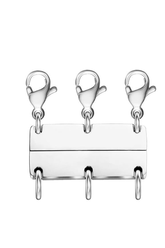 Multi-Layer Necklace Separator Magnetic Clasp Alloy Material Anti-Tangle Layering Connector For 3 Necklaces Bracelets DIY Jewelry Crafts Gold Silver Colors Lightweight Durable Easy to Use
