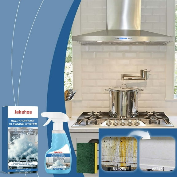 FHBVT Multi Purpose Foam Cleaner 120ML Household Heavy Duty Spray Grease Stain Remover Strong Decontamination Multi Surface Cleaner For Kitchen Range Hood Stove Bathroom Floor Furniture Cleaning