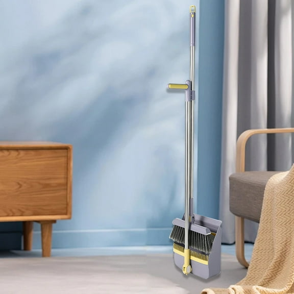 FHBVT Multifunctional Broom Floor Scraper Mop 115cm Extended Handle 180° Rotating Head Water Debris Removal Versatile Cleaning on Hardwood Tile Carpet Bathroom Kitchen Use