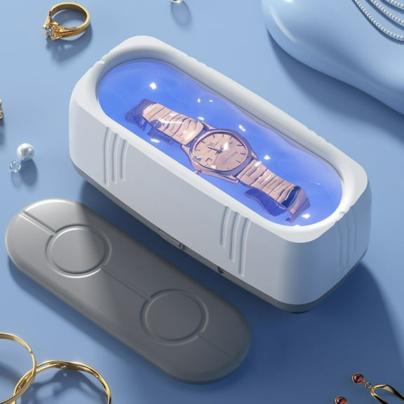 FHBVT Multifunctional Jewelry & Eyeglass Cleaner, Portable Household Cleaner for Watches, Rings, Glasses, Braces, Efficient Ultrasonic Cleaning, Easy to Use, Perfect for Home & Travel Cleaning Needs