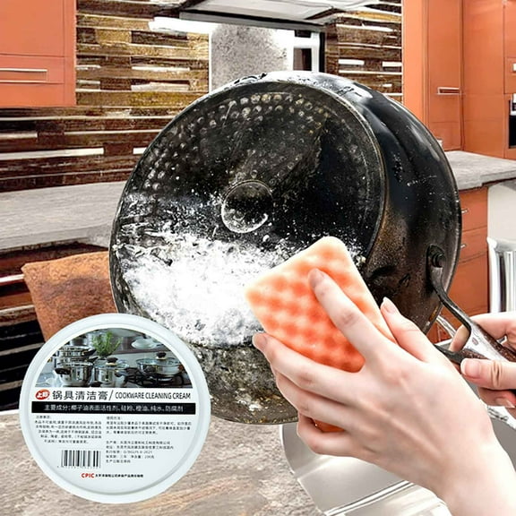 FHBVT Multifunctional Pot Cleaning Powder 200g Rust Stain Grease Remover Multipurpose Household Kitchen Cleaner Stainless Steel Porcelain Tile Pan Countertop Deep Cleaning Helper