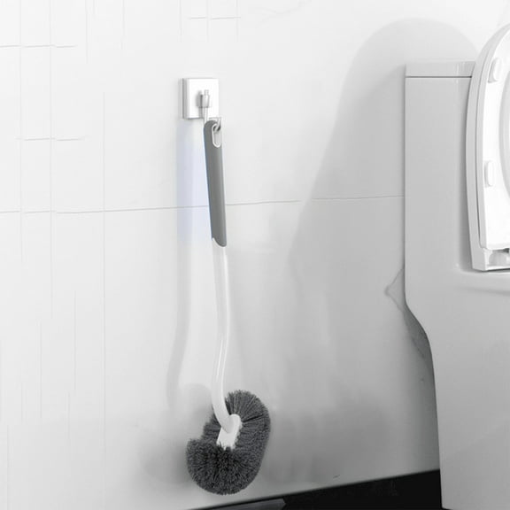 FHBVT Multifunctional Toilet Bowl Brush with Rubber and Slit Brush Heads, Dual Cleaning Function, Soft Bristles for Thorough Cleaning, Hygienic and Easy to Use, Available in Blue and Gray