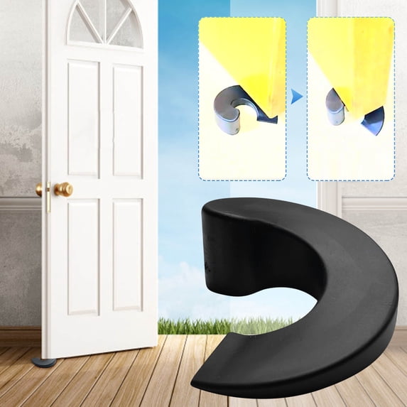 FHBVT Non-Slip Rubber Door Stopper Wedge Odorless Scratch-Free Design For Wood Laminate Cement Rough Carpet Floor Home Office Garage School Door Hold Christmas New Year Door Accessory