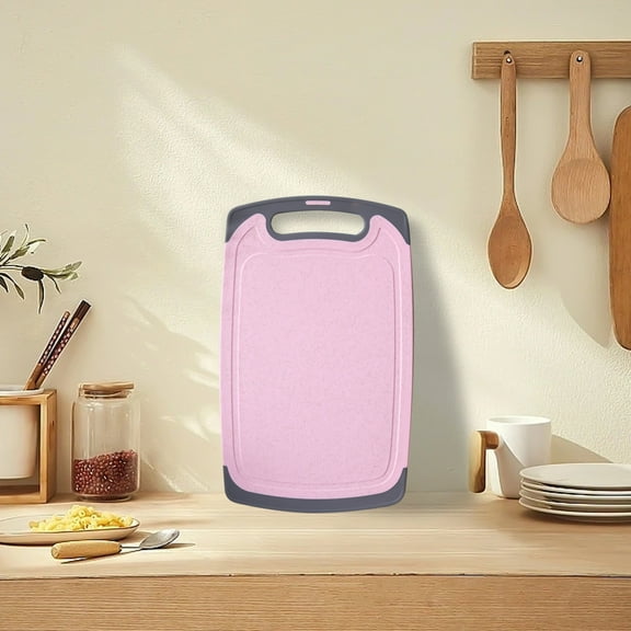 FHBVT Plastic Cutting Board, Extra Large Meat Cutting Board with Grooves, Non-Slip Handle, Dishwasher Safe, Reversible with Grinding Area for Garlic and Ginger, Ideal for Home Kitchens and Meal Prep