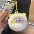 thumbnail image 1 of FHBVT Plush Keychain Pendant Fluffy Ball Car Bag Ornament With Metal Ring Portable Cute Gift For Women Girls Friends Family Daily Accessories Holiday Decor, 1 of 6