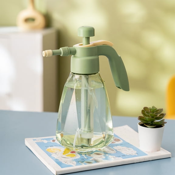 FHBVT Pneumatic Household Watering Can High Pressure Spray Adjustable Nozzle 1.5L Gardening Flowers Plants Portable Transparent Bottle Easy Control Durable Practical for In/Outdoor Garden Lawn Care