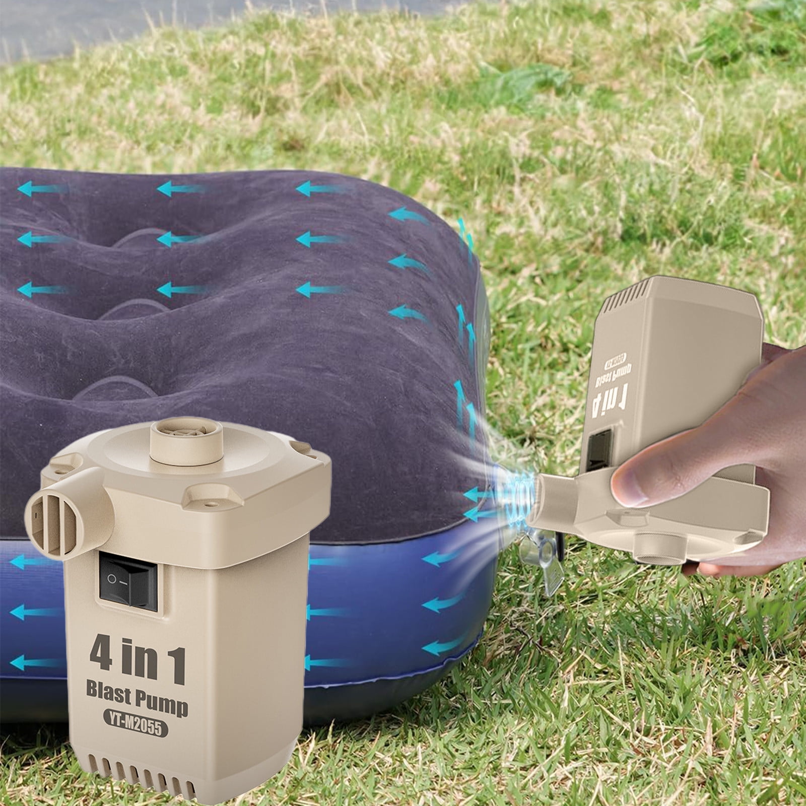 FHBVT Portable Inflator Deflator Air Pump For Mattresses Boats Camping ...