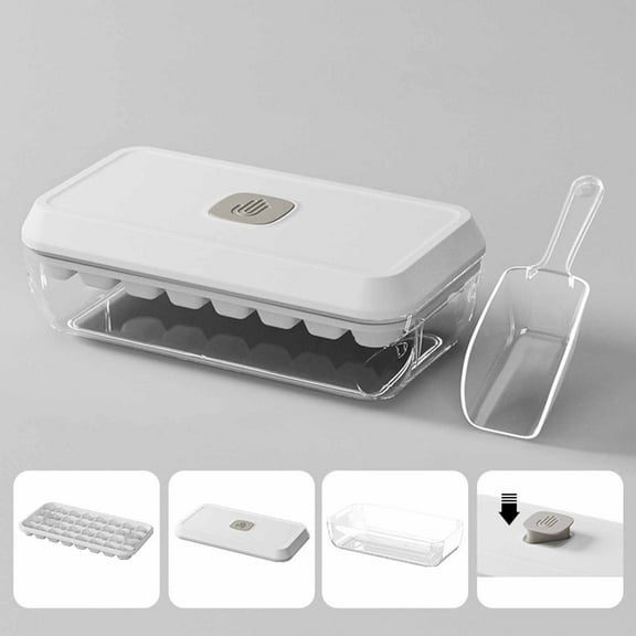 FHBVT Pressing Ice Box, 32 Compartments Ice Tray for Household Refrigerators, Quick Ice Release and Space Saving Design, Ideal for Summer Parties, Home Use, and Family Gatherings