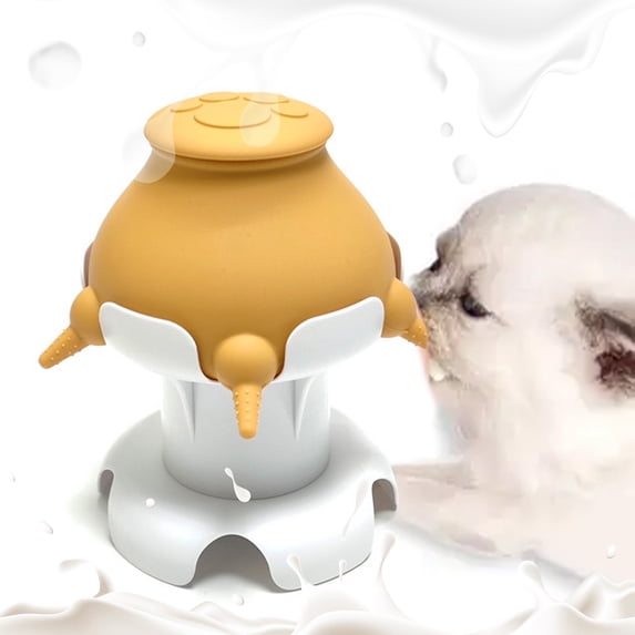 FHBVT Puppy Feeder Bottle Nursing Milk Replacement Feeder with 5 Nipples Multiple Puppies Simultaneous Feeder Suction Cup Base Pet Nursing Tool for Newborn Puppy Kitten Milk Feeding Care