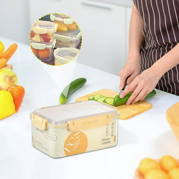 FHBVT Round Airtight Food Storage Containers Multiple Sizes Leak Proof Thickened Transparent Stackable for Home Refrigerator Meal Prep Lunch Box Microwave Safe Kitchen Storage Decor