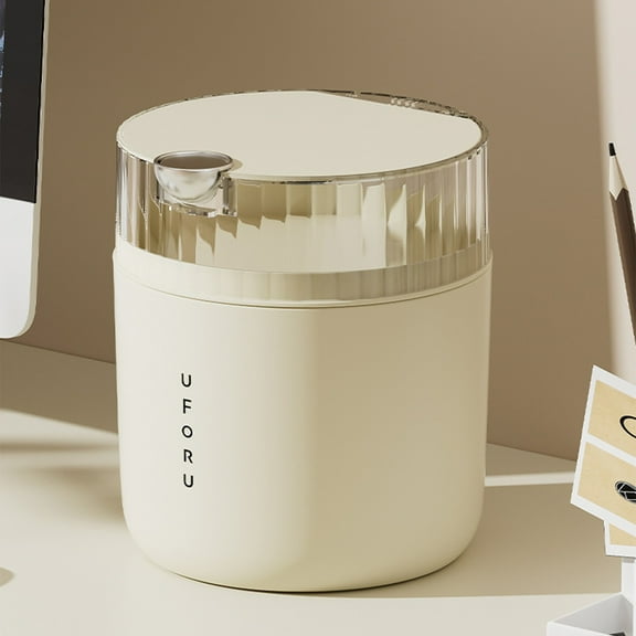 FHBVT Round Open-Top Waste Bin for Home Office - Plastic Trash Can for Bathroom Kitchen Bedroom Compact Stylish Easy to Clean Convenient Open-Top Design for Efficient Waste Disposal in Any Room