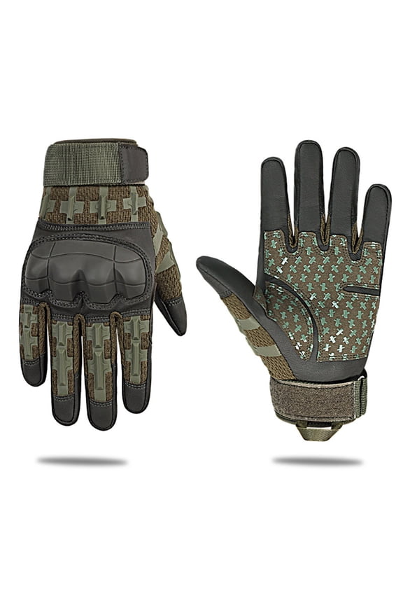 Rubber Guard Gloves for Men, Touchscreen Compatible, Reinforced Palm Double Stitching for Maximum Protection Lightweight Breathable Comfortable Outdoor Activities Motorcycling Hunting Working