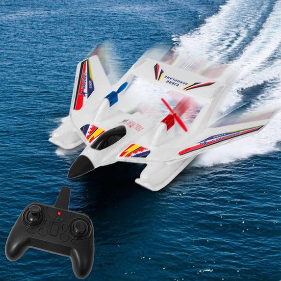 FHBVT Sea Land Air Remote Control Aircraft Glider 3 Channel Amphibious Waterproof Anti Collision 2.4G RC Fixed Wing Airplane for Outdoor Flight Beginner Friendly All Terrain Flying Toy