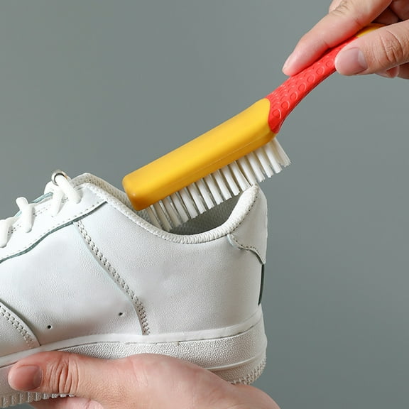 FHBVT Soft Wool Shoe Brush Clothes and Shoe Cleaning Brush Dense Bristles Gentle on Surfaces Stain Removal Tool Ergonomic Grip Hanging Storage for Home Laundry Care