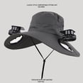 thumbnail image 1 of FHBVT Solar Fan Hat&Outdoor Wide Brim Sun Hat Dual 600mAh Fans Solar USB Dual Charging Three-Speed Wind Sun Protect Breathable Mesh for Fishing Hiking Gardening Farming Cycling Travel Summer Cooling, 1 of 9