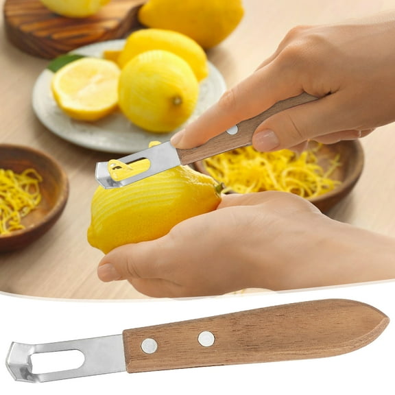 FHBVT Stainless Steel Cheese Planer with Walnut Handle Fruit Lemon Zester Grater Scraper Multipurpose Kitchen Tool for Cheese Fruit Vegetable Shaving Slicing Grating Cooking Supplies