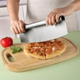 thumbnail image 1 of FHBVT Stainless Steel Crescent Pizza Dough Cutter 13.77In Sharp Blade Ergonomic Grip Multi Use for Home Kitchen Pizza Baking Dough Cutting Slicing Pastry Prep Cooking Tool Tabletop Baking Decor, 1 of 6