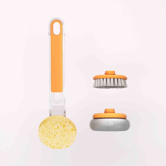 FHBVT Stainless Steel Floor Scrub Brush with Long Handle, Efficient Carpet and Floor Cleaning Tool, Pet Hair Remover, Ideal for Hard Surfaces, Narrow Spaces, and Deep Cleaning Tasks