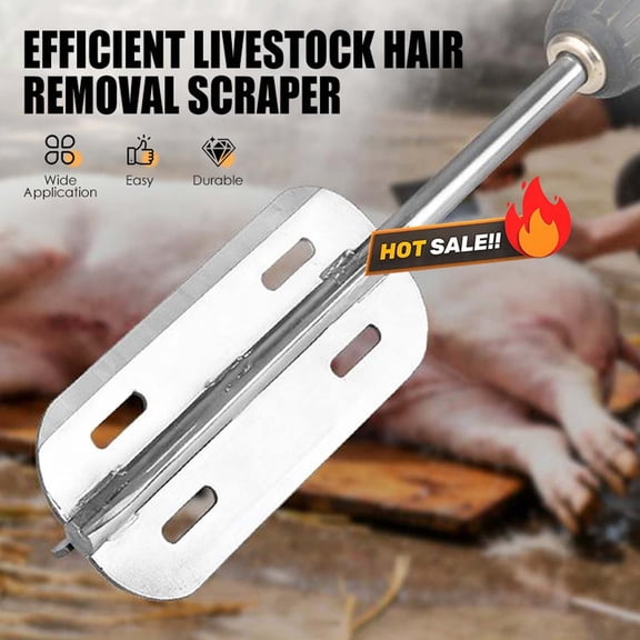 FHBVT Stainless Steel Pig Hair Removal Scraper Drill Compatible High-Efficiency Precision Blades for Cattle Sheep Pig Butchery Farming Slaughtering Hair Removal Multi-Animal Use Durable Tool