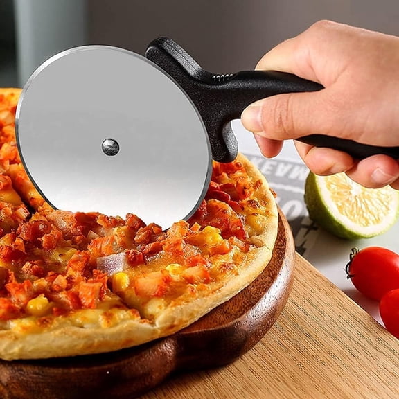 FHBVT Stainless Steel Pizza Wheel Cutter Non Slip Handle Rust Resistant Dishwasher Safe No Food Stuck Multi Use for Home Kitchen Baking Pizza Cake Bread Dough Fudge Cookies Lasagna Slicing Tool Decor