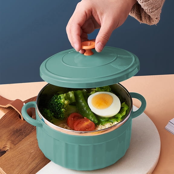 FHBVT Stainless Steel Rice & Soup Bowl, 850ml Scald-Proof Bowl for Home Use, Safe Food-Grade Plastic for Hot Soups, Instant Noodles & More, Insulating Design for Comfort, Perfect for Office or Home