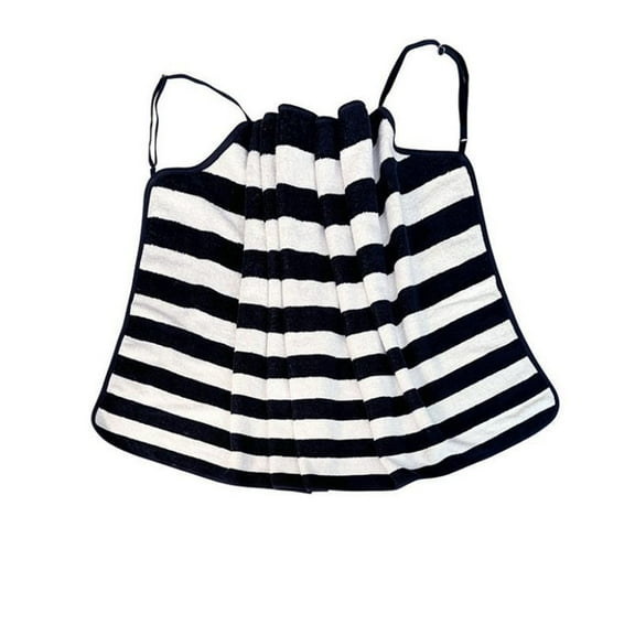 FHBVT Striped Coral Fleece Bath Towel Skirt for Women, Mid-Length Camisole Style Wearable Bathrobe Soft Absorbent Fabric Suitable for Home Shower, Beach Outdoor Travel Easy to Fold Washable No-Fading