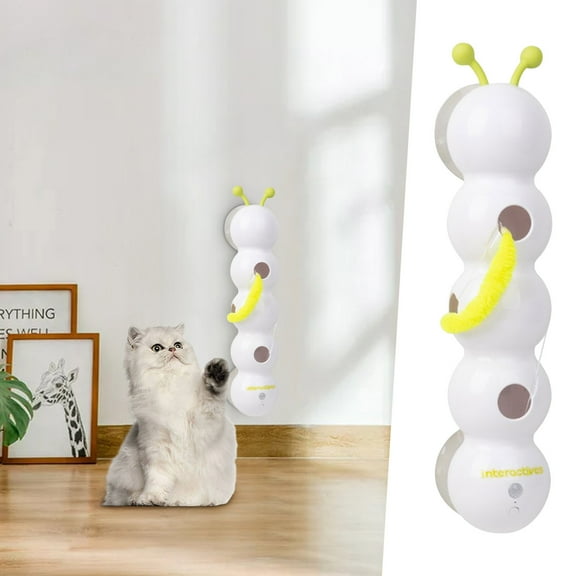 FHBVT Suction Cup Interactive Pet Teaser Stick Automatic Smart Funny Cat Toy Self Amusement Boredom Relief Indoor Playing Toy Pet Training Exercise Supplies for Kitten Puppy Small Pets Companion Play