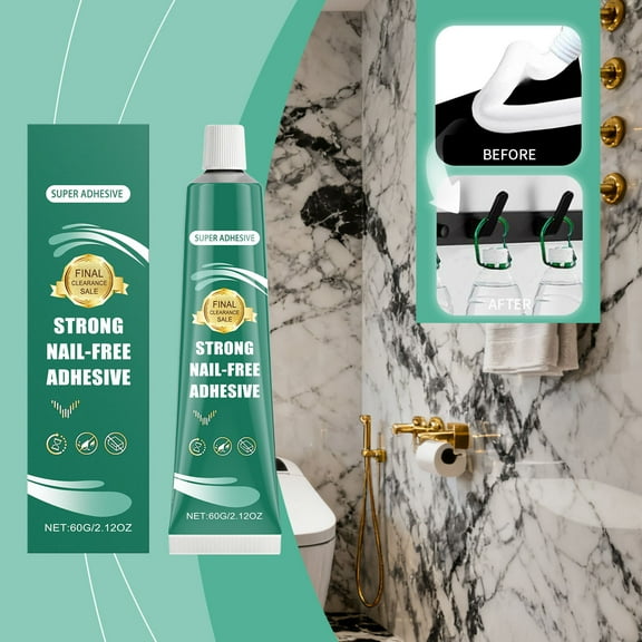 FHBVT Super Strong Adhesive Nail-Free Bonding Glue Multi-Surface Transparent Fast Curing Low-Odor DIY Repair Durable Wood Metal Ceramic Plastic Glass Portable Tube Household Craft Tool