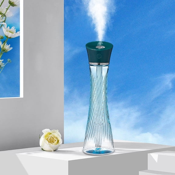 FHBVT Tower USB Humidifier Nano Atomization Desktop Portable Hydration Device 7-Color Night Light Hidden Mirror Quiet Operation for Office Desk Makeup Room Bedroom Home Daily Use Dry Air Relief Decor