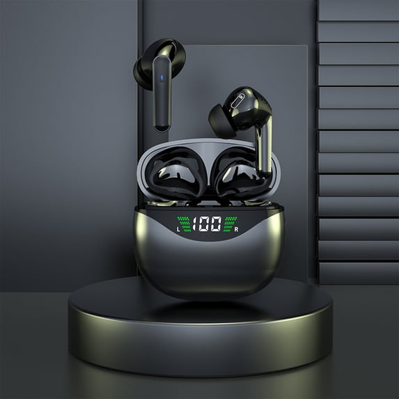 FHBVT True Wireless Bluetooth Earbuds Intelligent Noise Reduction LED Digital Power Display HiFi Stereo Sound Fingerprint Touch Control Compatible with All Phones Sports Gym Running Gaming
