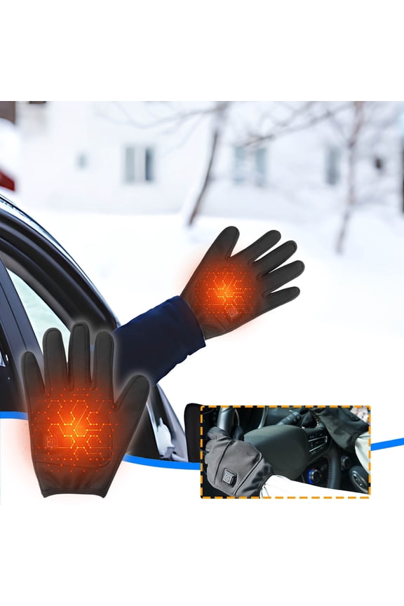USB Heated Winter Gloves Unisex 3 Temperature Settings Rechargeable Waterproof Warm Gloves For Cycling Skiing Snowboarding Hiking Hunting Cold Weather Outdoor Sports Hand Warmers Gear