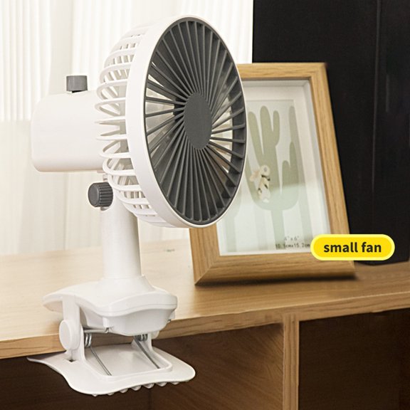 FHBVT USB Rechargeable Clip Fan, Adjustable 3 Speeds for Desk and Stroller, Portable Shaking Fan for Home Office Dormitory Outdoor Use, Quiet Operation, Ideal for Summer Cooling
